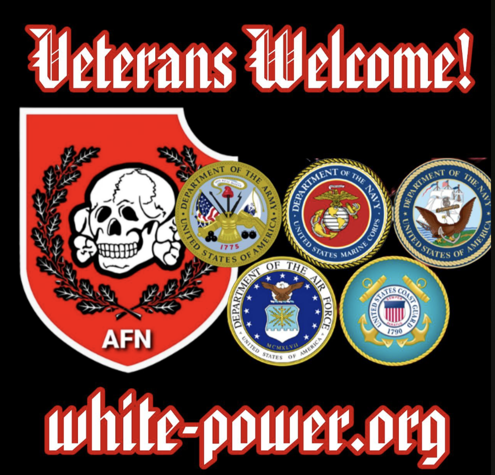 (Right Wing Extremism/Poster) Aryan Freedom Network (AFN) Invites US Veterans to Join the AFN Movement, United States - 10 August 2023