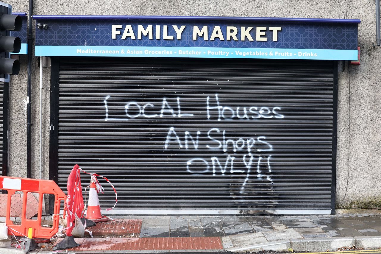 Racist Arsonists Target a Syrian Man's Grocery Shop, Forcing Him to Leave the Area, Donegall Road, Belfast, Northern Ireland, United Kingdom - 17 September 2023