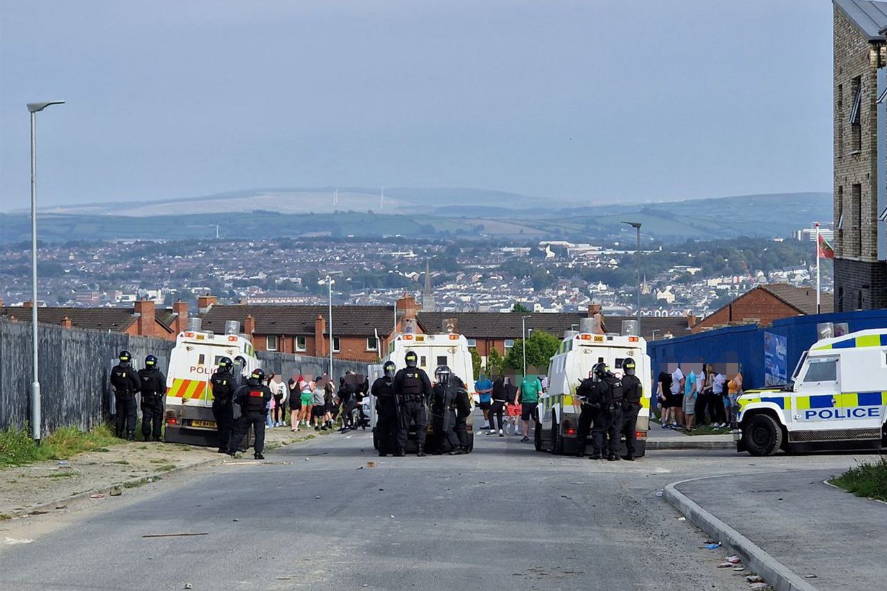 Republican Youths Confront the Police (PSNI) in the Streets in Response to a Major Counter-Terrorism Operation in the Creggan Area of Derry-Londonderry, Northern Ireland, United Kingdom - 07 September 2023