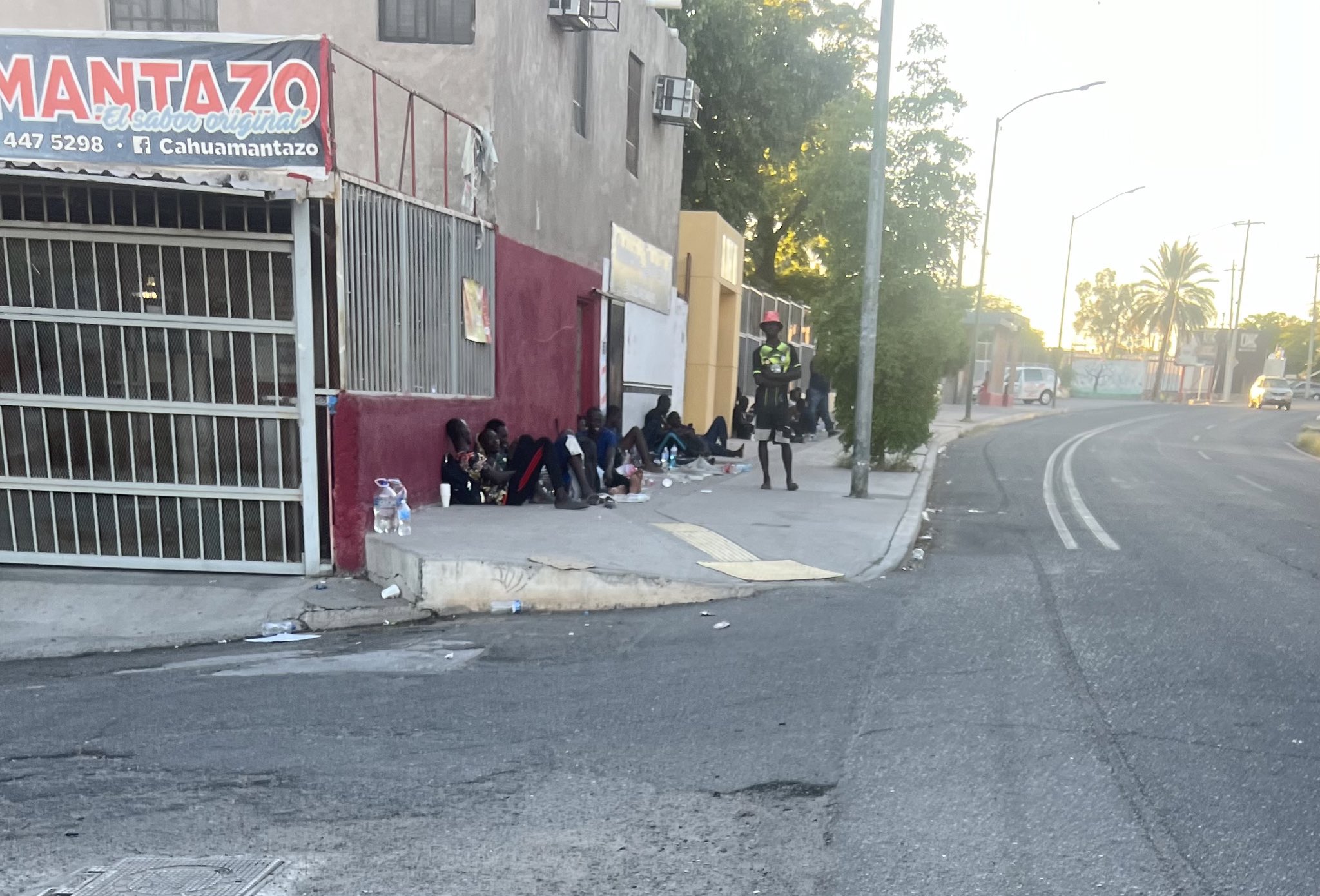 Dozens of Illegal African Migrants Camp Outside the Tufesa Bus Station, Seeking to Smuggle into the United States, Hermosillo, Sonora, Mexico - 27 September 2023