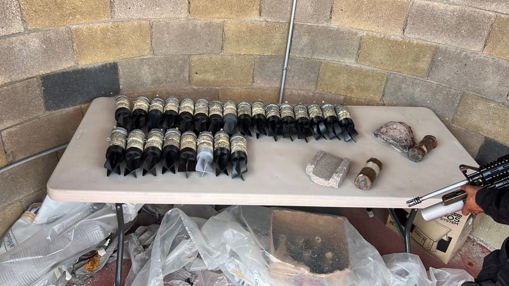 Police Seizes Improvised Explosive Devices (IEDs) Meant to Be Drone-Dropped Found in a Castle-Shaped Bomb-Making Factory, Teocaltiche, Jalisco, Mexico - 04 October 2023