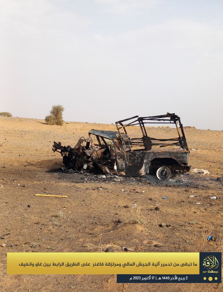 TRAC Incident Report: Jama’at Nusrat al-Islam wa al-Muslimin (JNIM) Militants Detonated an IED, Targeting a Convoy of Wagner and FAMA Forces on the RN18 Between Gao and Anefif, Mali - 15 October 2023