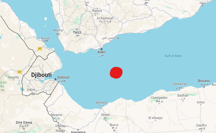 Iran-Backed Houthis Hit the British Ship 'Islander' with Two Ballistic Missiles, Gulf of Aden, Yemen - 22 February 2024