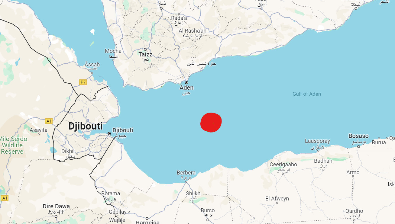 Iran-Backed Houthis Hit the British Ship 'Islander' with Two Ballistic Missiles, Gulf of Aden, Yemen - 22 February 2024