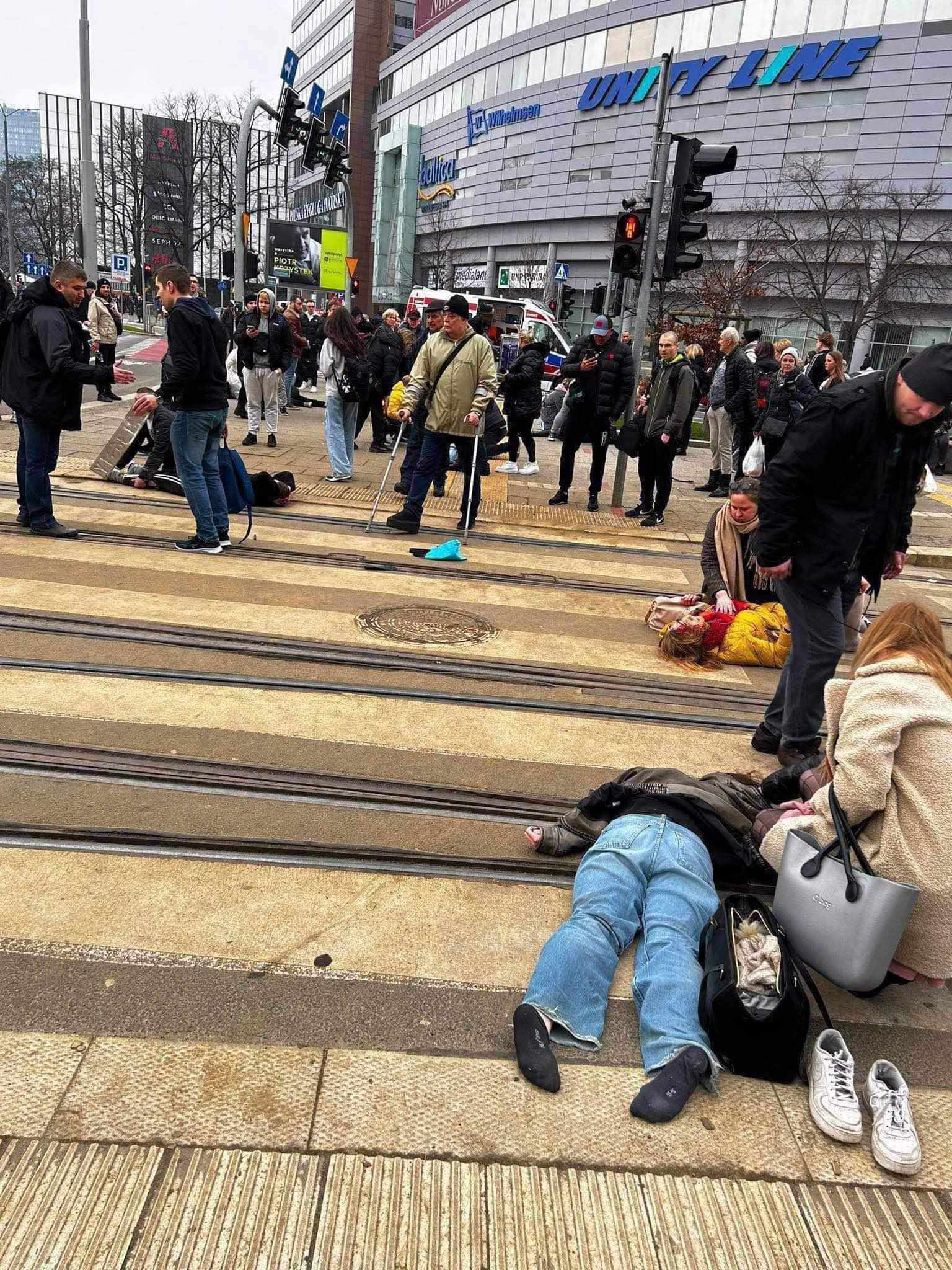 Driver Rams His Car into People at a Crossing, Injuring 17, in a Suspected Terror-Related Attack, Szczecin, Poland - 01 March 2024