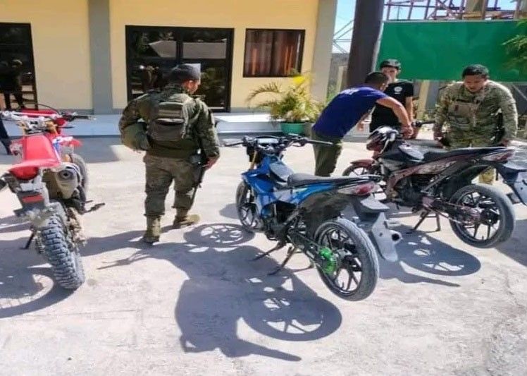 Security Forces Recover Three Stolen Motorcycles Suspected to Have Been Used by Bangsamoro Islamic Freedom Fighters (ISEA) or Maute (ISEA) Militants, Barangay Kabasalan, Pikit, Cotabato, Philippines - 29 March 2024