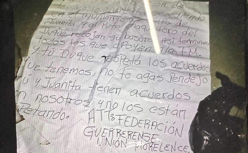 TRAC Incident Report: Los Tlacos Group Threatens Local Politicians and Familia Michoacana with Narco-banners and Mutilated Bodies, Temixco, Morelos, Mexico - 22 April 2024