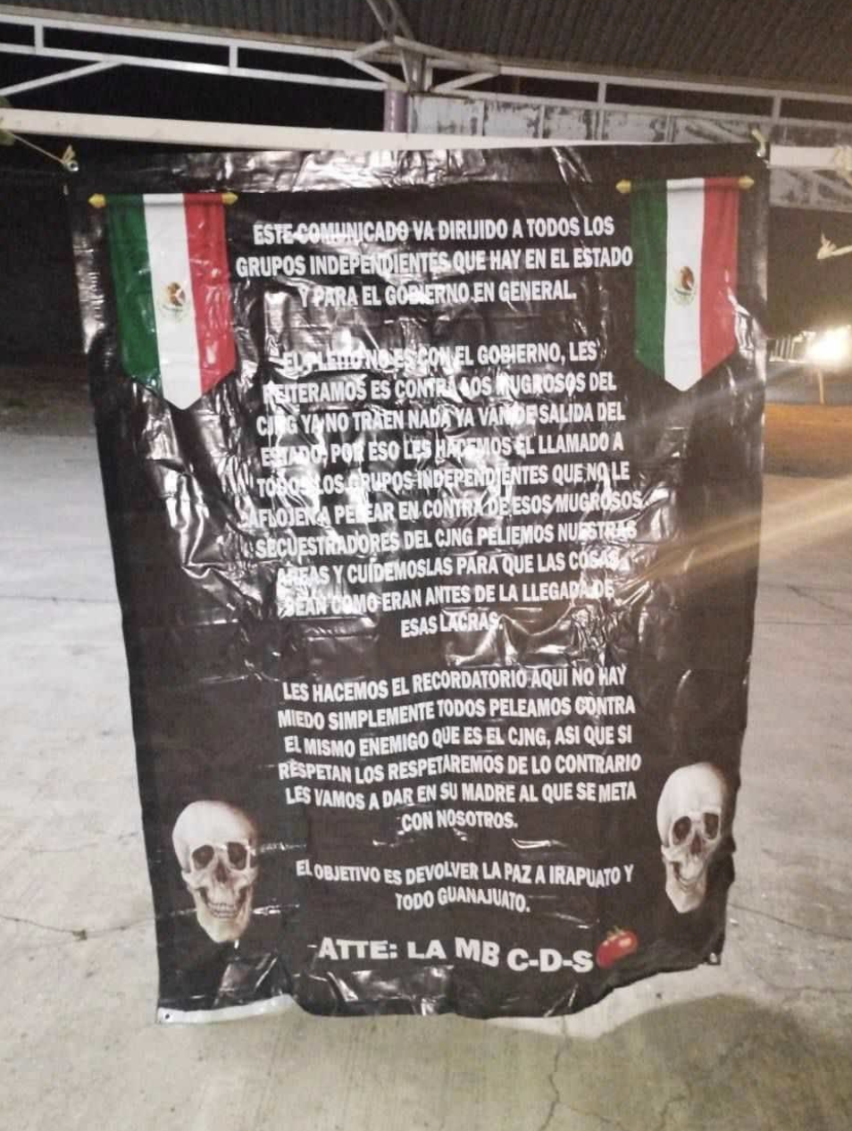 TRAC Incident Report: Santa Rosa de Lima Cartel (CSRL) Display 'Narcomanta' Threatening Jalisco New Generation Cartel (CJNG), in Irapuato & Salamanca, Guanajuato, Mexico- 4 May 2024