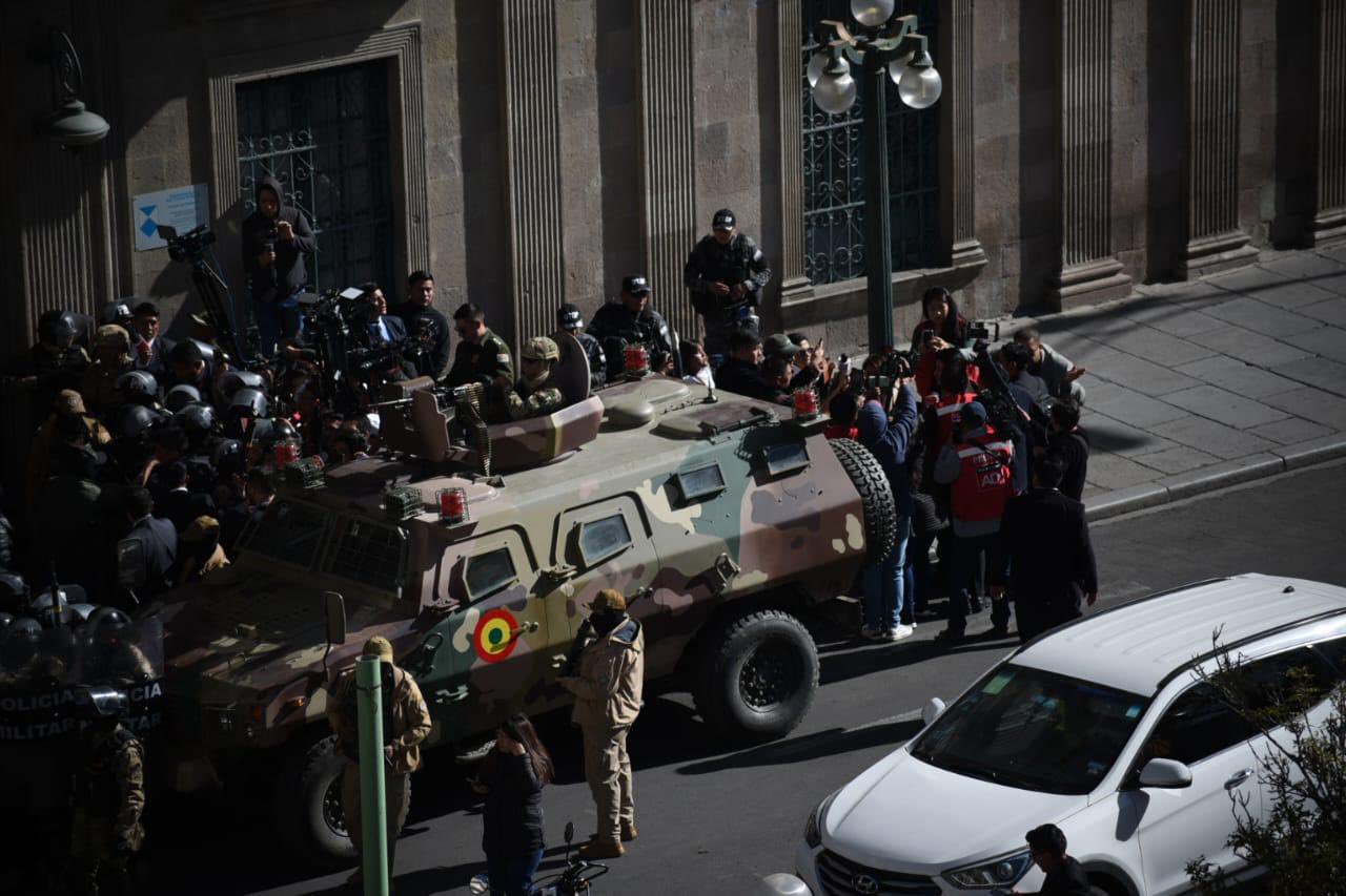 Bolivian Soldiers and Armored Vehicles Surround Government Buildings in an Attempted Coup d'État, La Paz, Bolivia - 26 June 2024