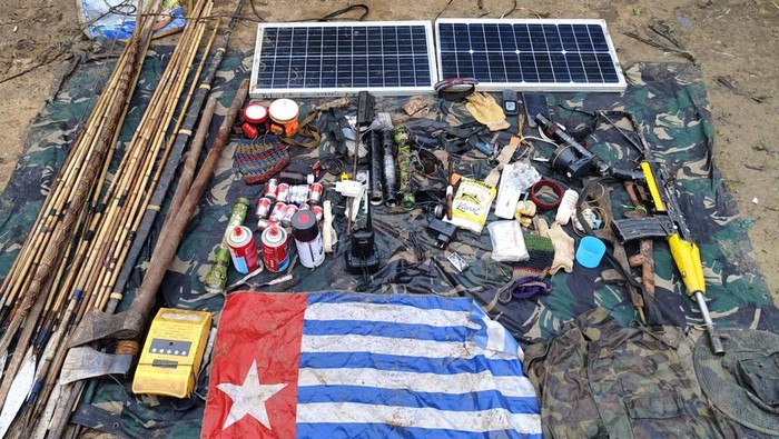 Security Forces Discover and Dismantle a Free Papua Movement (OPM) Base After an Armed Confrontation, South Aifat District Forest, Maybrat Regency, Southwest Papua, Indonesia - 24 June 2024
