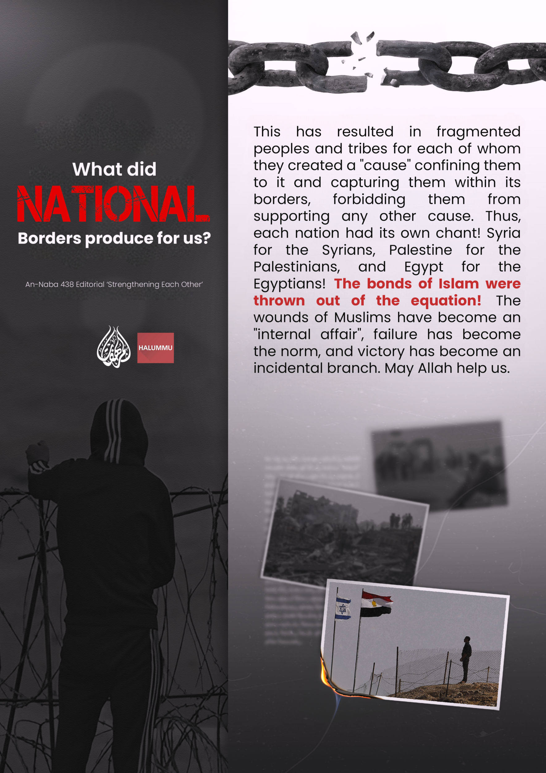(Poster) al-Morhafat Media (Unofficial Islamic State): Naba Editorial #438 "What Did National Borders Produce For Us" - 22 July 2024