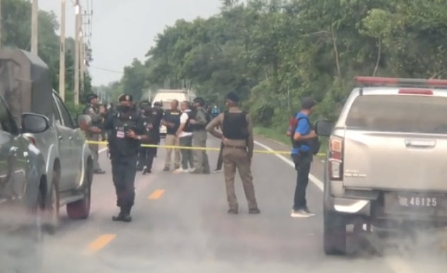 Bomb Squad Specialists Detect and Safely Detonate a Roadside Improvised Explosive Device (IED), Koh Saba, Thepha District, Songkhla Province, Thailand - 23 July 2024