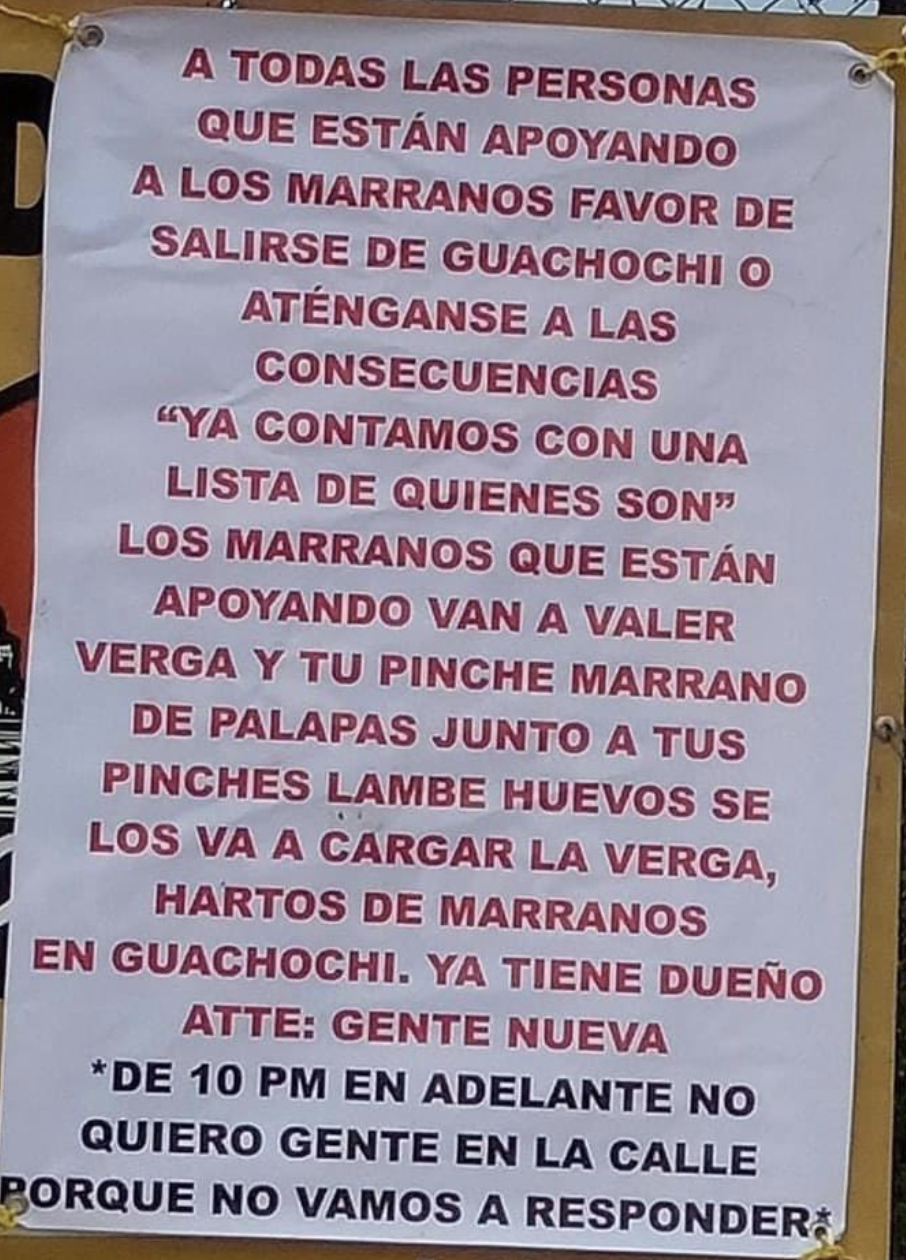 TRAC Incident Report: 'La Gente Nueva Del Tigre' Display 'Narcomanta' Threatening 'La Linea' & Announcing Presence in Guachochi, Chihuahua, Mexico - 3 July 2024