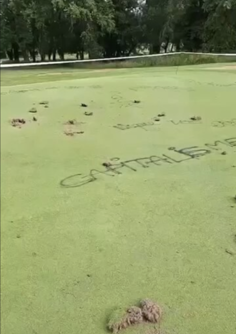 (Anonymous Anarchists) Anarchists Sabotaged Barrière Deauville Golf Course Against Capitalism & Fascism, in Saint-Arnoult, Calvados, France - 7 July 2024