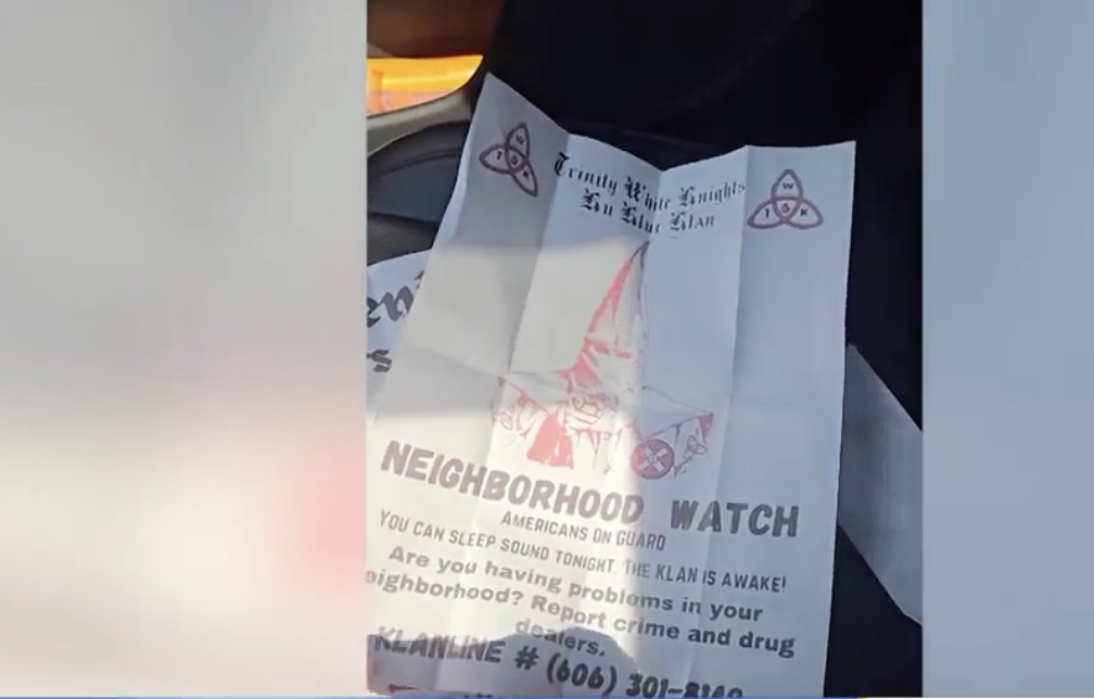 (Flyers/Right Wing Extremism) Ku Klux Klan (KKK) Recruitment Flyers Found on Russell Street in Covington, Greater Cincinnati, Ohio, United States - 20 July 2024