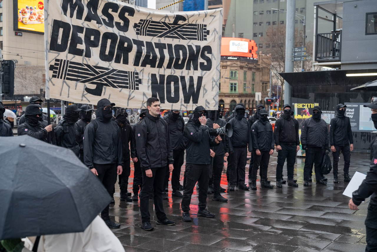 TRAC Incident Report: Nationalist Socialist Network (NSN) Members Protest Against the Immigrants, Calling for "Mass Deportation of Non-White People", Melbourne, Australia - 28 July 2024
