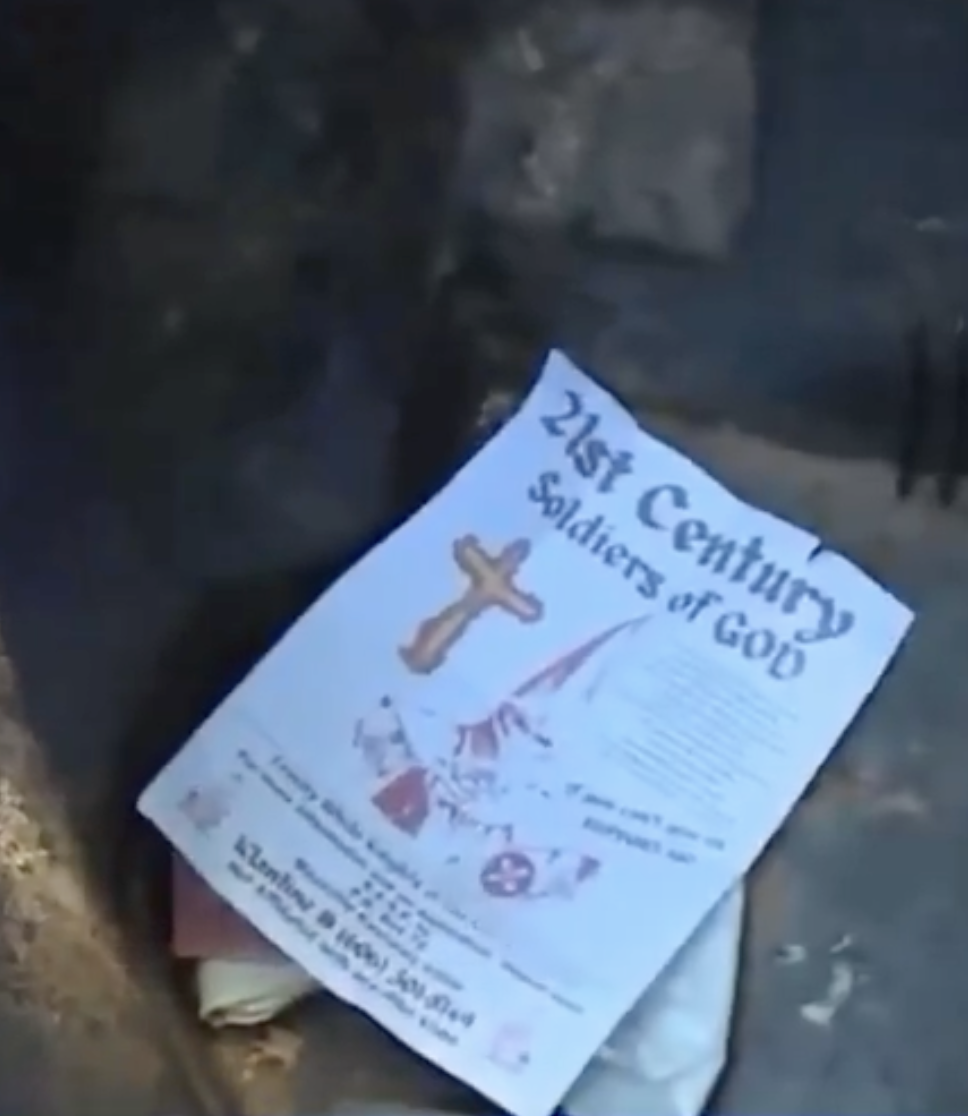 (Flyers/Right Wing Extremism) Ku Klux Klan (KKK) Racist and Homophobic Flyers Found Across Mt. Auburn, Cincinnati, Ohio, United States - 1 July 2024