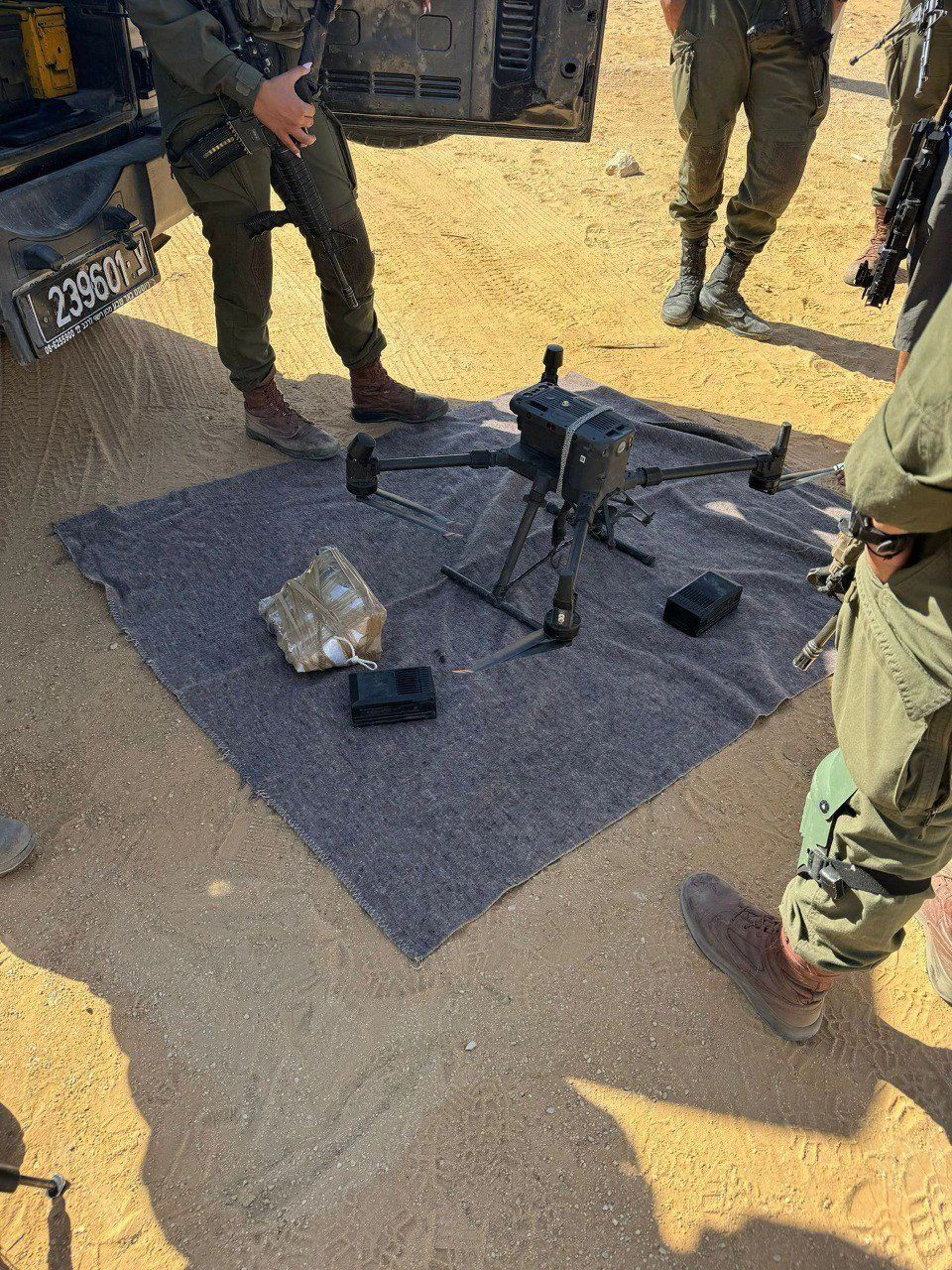 (Photos) Israeli Defense Forces (IDF) Shoot Down a Drone Carrying Handguns and Ammunition Near the Egyptian Border, Israel - 19 October 2024