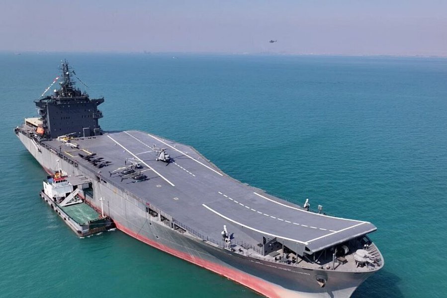(Photos) Iranian Regime Unveils the First Iranian Revolutionary Guard Corps (IRGC)-Operated Large-Drone Carrier Warship, Persian Gulf, Iran - 06 February 2025