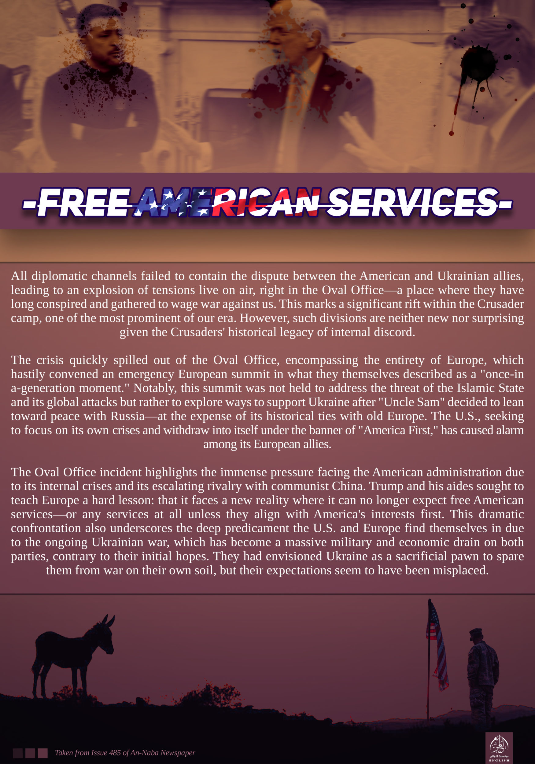 (Posters) al-Azaim Media (Unofficial Islamic State Khurasan/ISK): ‘Free American Services’ – 14 March 2025 (English & Turkish)