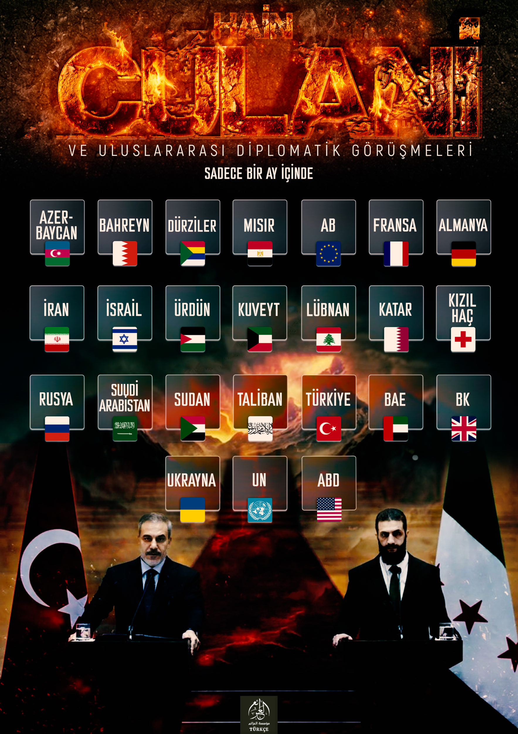 (Poster) al-Azaim Media Turkey (Unofficial Islamic State Khurasan/ISK): ‘Hain Culani ve Uluslararası Diplomatik Görüşmeleri’ – 4 March 2025