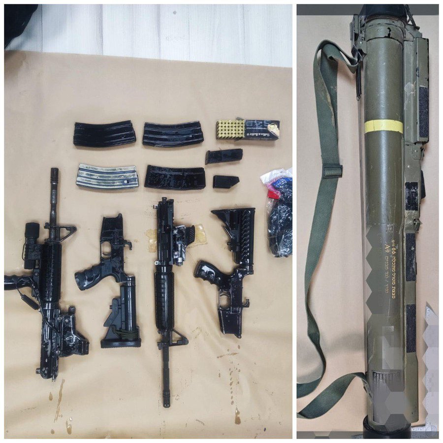 (Photos) Police Arrest Two, Including a Tulkarm Resident, for Being Found in Possession of a War Arms Cache, Taybeh, Central Israel - 12 March 2025