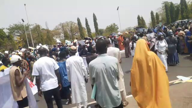 Nigerian Police Assault and Disperse Supporters of Senator Natasha With Tear Gas at the National Assembly Complex, Abuja, Nigeria - 05 March 2025