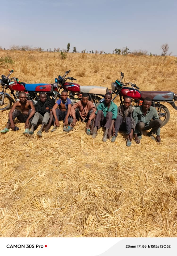 Nigerian Vigilantes Aprehend Seven Islamic State West Africa (ISWA) Supply Runners in Lamisheri, Gujba LGA, Yobe State, Nigeria - 17 March 2025