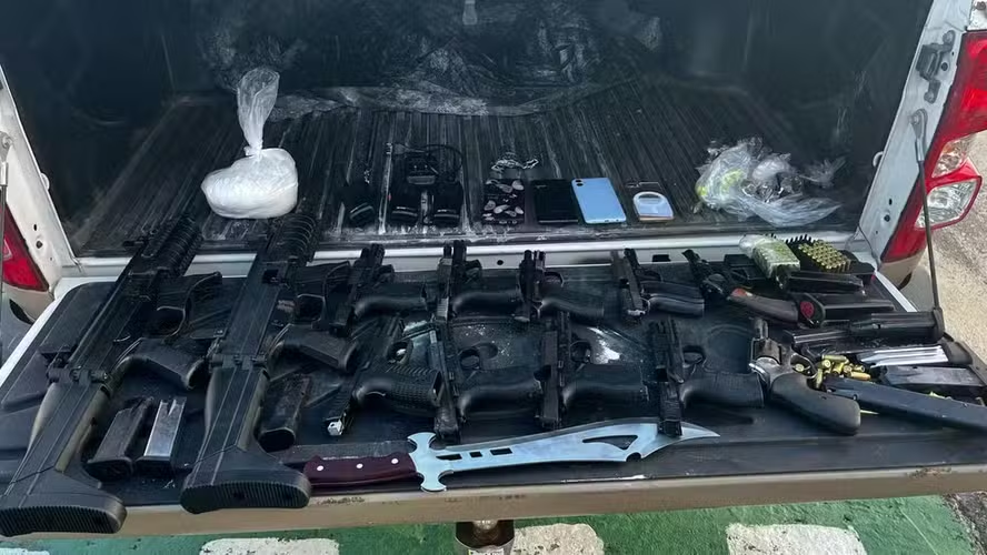 Police Engage 12 Suspects in Gunfight Eliminating Them and Taking Weapons, Fazenda Coutos, in Salvador, Brazil - 04 March 2025