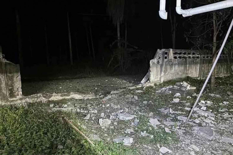 Improvised Explosive Device (IED) Detonates Outsoide a Police Accomodation Block in Khok Khian, Mueang District, Narathiwat Province, Thailand - 20 April 2025