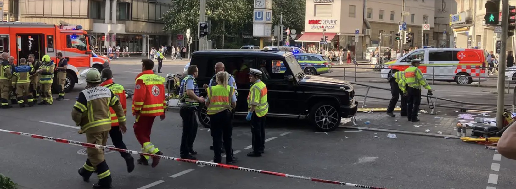 Investigation Underway After Driver Plows His Vehicle Into a Group of Bystanders, Killing One Person and Injuring Eight Others, Stuttgart, Germany - 02 May 2025